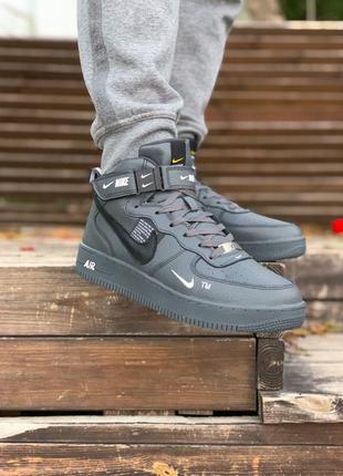 Зимние кроссовки nike air force 1 high grafit fur winter кросівки мех5 фото