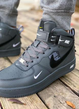 Зимние кроссовки nike air force 1 high grafit fur winter кросівки мех8 фото