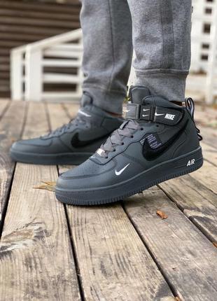 Зимние кроссовки nike air force 1 high grafit fur winter кросівки мех9 фото