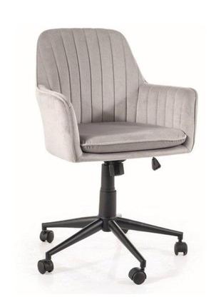 Крісло поворотне q-886 velvet світло-сіре bl.031 фото