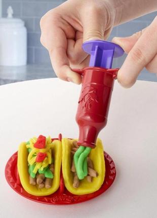 Набор для творчества hasbro play-doh kitchen creations  "любимые блюда - время тако" (e7447)5 фото