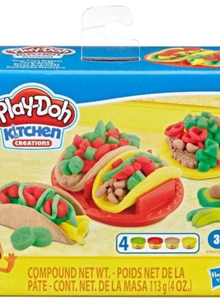 Набор для творчества hasbro play-doh kitchen creations  "любимые блюда - время тако" (e7447)1 фото