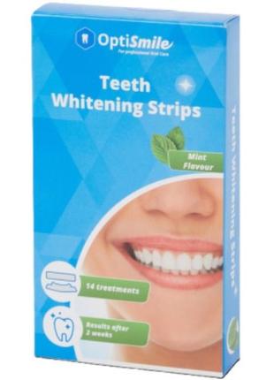 Полоски для отбеливания зубов optismile teeth whitening strips mint 14 шт