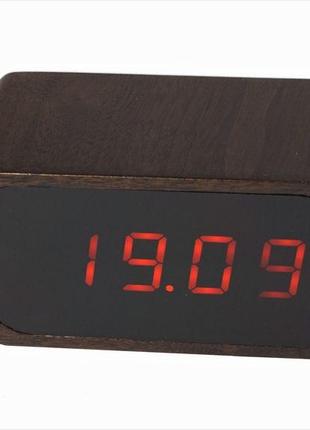 Настольные деревянные часы с функцией умного дома - iot clock-2.0 wi-fi2 фото