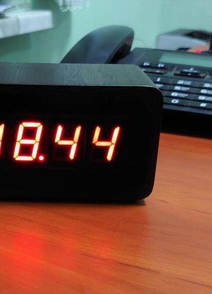Настольные деревянные часы с функцией умного дома - iot clock-2.0 wi-fi1 фото