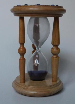 Часы 3 минуты с деревянными подставками и стойками, колба-стекло2 фото