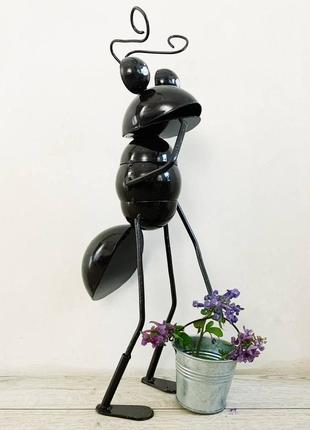 Декоративная фигурка для сада vitande муравей с ведром 45 см черный (vad-002)2 фото