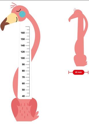 Интерьерная наклейка ростомер фламинго3 фото