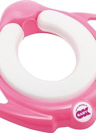 Дитяча накладка на унітаз ok baby pinguo soft малинова