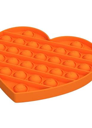 Антистрес іграшка бульбашки pop it fidget belove, orange heart
