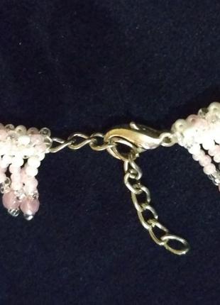 Нежное ожерелье, бледный розовый4 фото