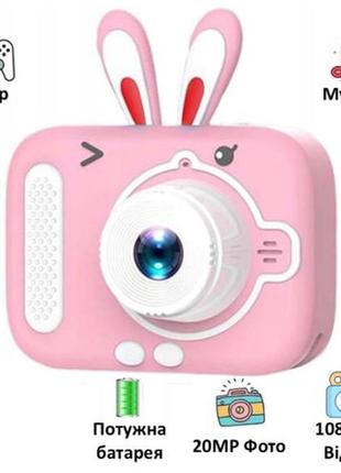 Дитячий фотоапарат x900 rabbit, pink2 фото