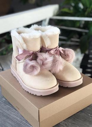 Уги ugg gita powder pink suede угги7 фото