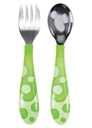 Набор: ложка и вилка, munchkin (зеленый)