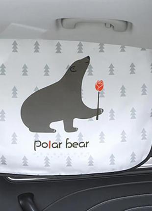 Солнцезащитный экран в автомобиль на магнитах bear, belove3 фото