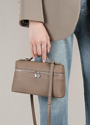 Кожаная женская сумка. сумочка клатч женская маленькая модная  из натуральной кожи (коричневая)