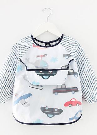Слинявчик фартушок дитячий з кишенькою auto, velice