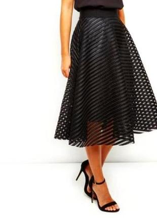Женская  юбка new look  нарядная клёшная  размер m-l чёрная1 фото