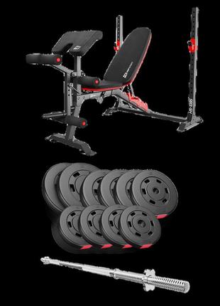Набір hop-sport premium 59кг з лавою hs-1095 та штангою