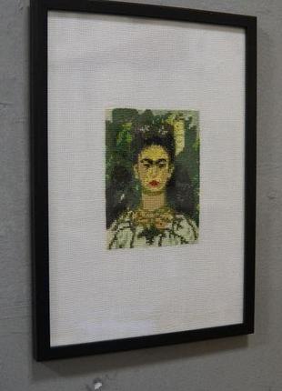 Картина вышитая крестиком "frida kahlo 2.0"3 фото