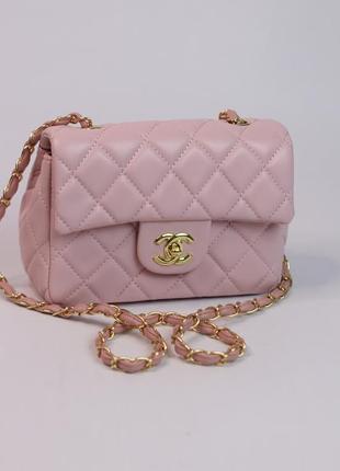 Женская сумка chanel 21 pink, женская сумка, брендовая сумка шанель розового цвета