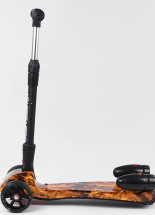 Детский самокат best scooter maxi 89341. с парогенератором, музыка, дым, свет, складной руль. красный