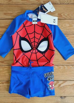 Spider-man — купальний костюм на хлопчика, зріст 92 (2 роки), колір синій3 фото