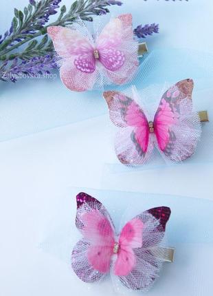 Бабочки заколки для волос4 фото