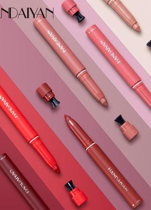 Матовая помада-карандаш для губ handaiyan matte lip crayon 02 peach3 фото