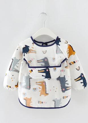 Слюнявчик фартушок детский с кармашком croco, velice