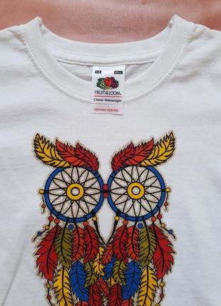 Детская футболка с авторским принтом сова-ловец снов2 фото