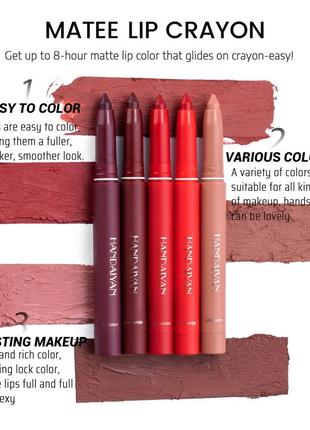 Матова помада-олівець для губ handaiyan matte lip crayon 10 rust10 фото