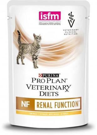 Влажный диетический корм для кошек purina pro plan veterinary diets nf renal function с курицей 85 г