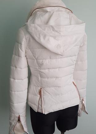 Белоснежная куртка от zara осень-зима размер xs-s7 фото