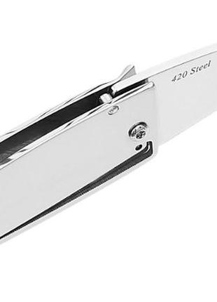 Нож складной зажим для денег, с металлической рукояткой, типом замка liner lock, удобный