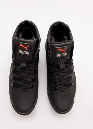 І зимові шкіряні ботинки puma хутро  чорні3 фото