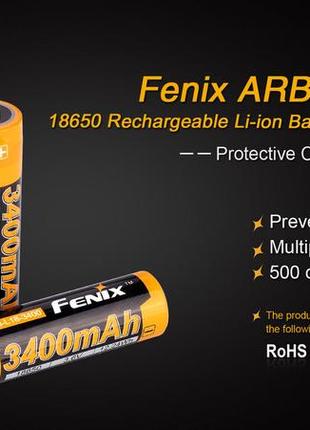 Акумулятор 18650 fenix (3400 mah)5 фото