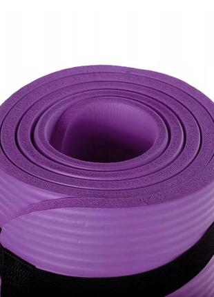 Килимок для йоги та фітнесу power system ps-4017 nbr fitness yoga mat plus purple (180х61х1)7 фото