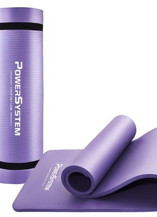 Килимок для йоги та фітнесу power system ps-4017 nbr fitness yoga mat plus purple (180х61х1)1 фото