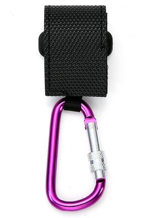 Кріплення для сумки на коляску (карабін-гачок), belove black purple1 фото