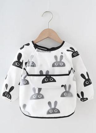 Слинявчик фартушок дитячий з кишенькою black rabbit, velice