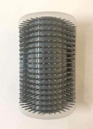 Кутова масажна знімна щітка для хатніх тварин 13x8.5 см, сірий, athand