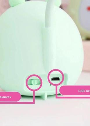 Игрушка usb-ночник аккумулятрная rabbit light green, velice2 фото