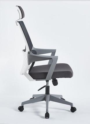 Крісло поворотне aron ii сіре/сірий каркас3 фото