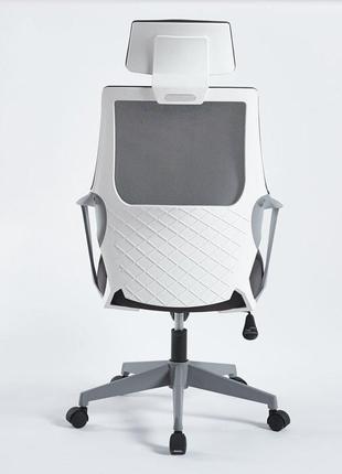 Крісло поворотне aron ii сіре/сірий каркас4 фото