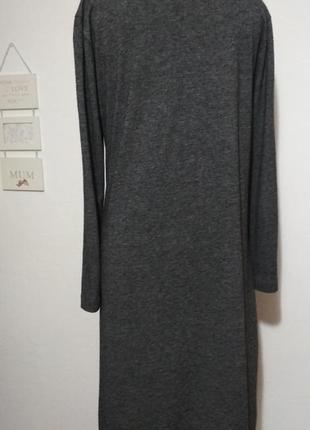 Фирменное шерстяное трикотажное базовое платье миди с роскошного кроя4 фото