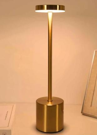 Cветодиодная настольная сенсорная лампа на аккумуляторе, три цветовые температуры 34.4 см, gold, athand