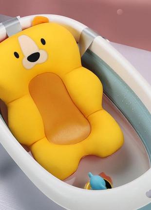 Матрацик килимок для купання дитини у ванночку з кріпленнями velice, yellow bear3 фото