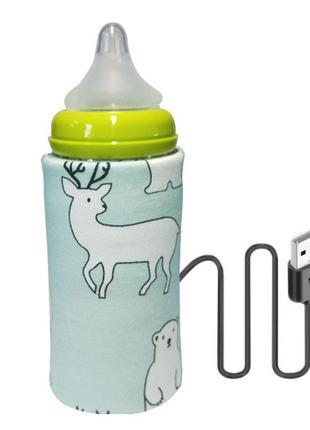 Usb подогреватель для детских бутылочек электрический  belove turquoise animals (be1725291120)1 фото