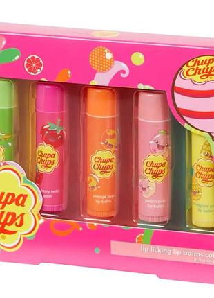 Набор бальзамов для губ chupa chups lip balm 5 шт